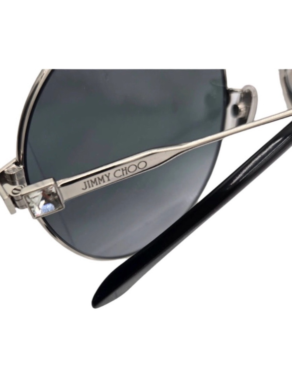 Jimmy Choo Lilo Round Metal Sunglasses in Silver - Picture 5 of 12